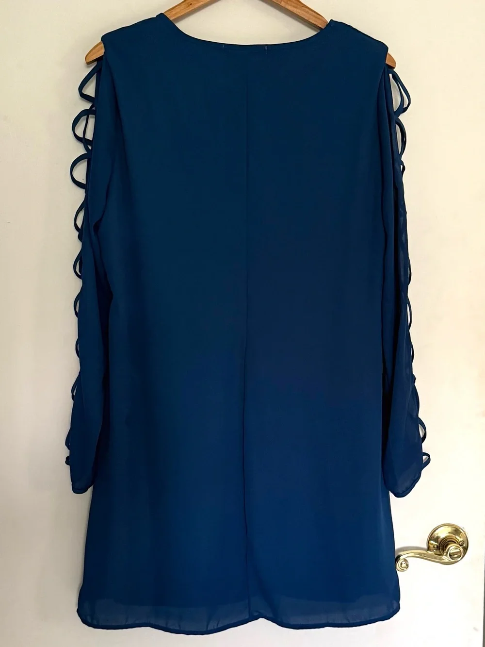 Liberty Love Blue Open Criss Cross Sleeve Dress